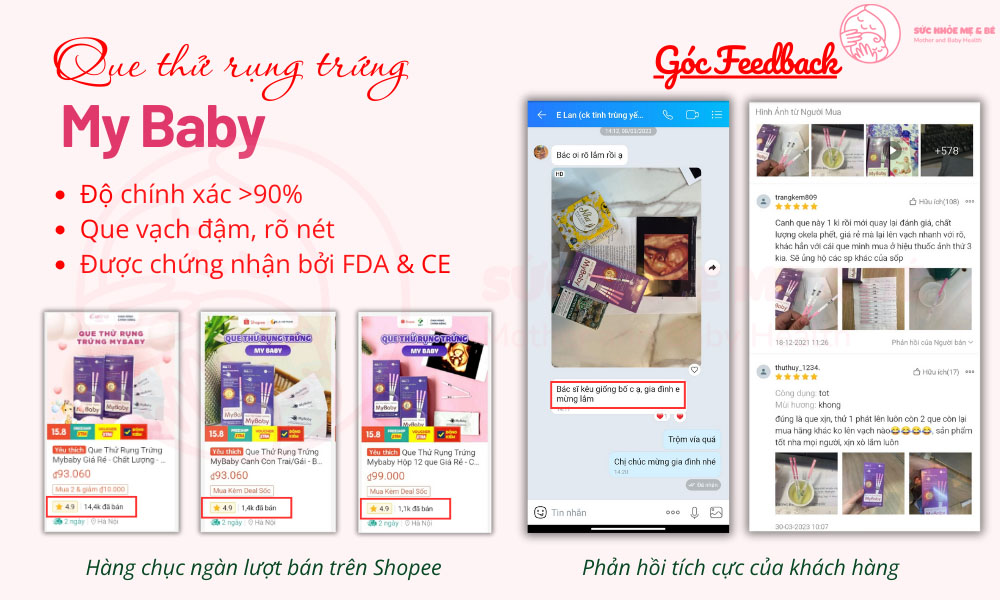 Feedback của khách hàng với que thử rụng trứng MyBaby